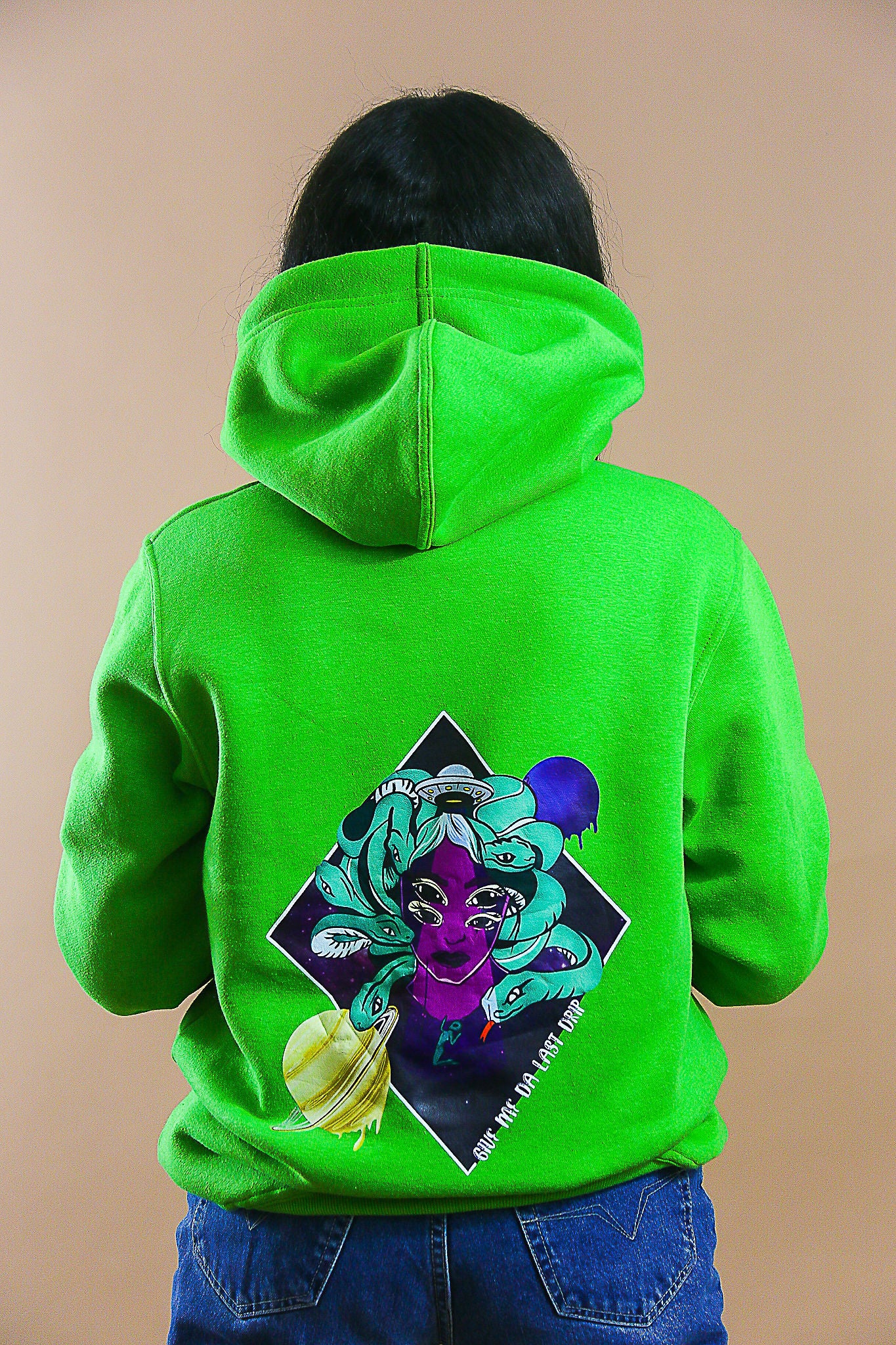 Alien Medusa -Grape Lime Vicky-Green Hoody